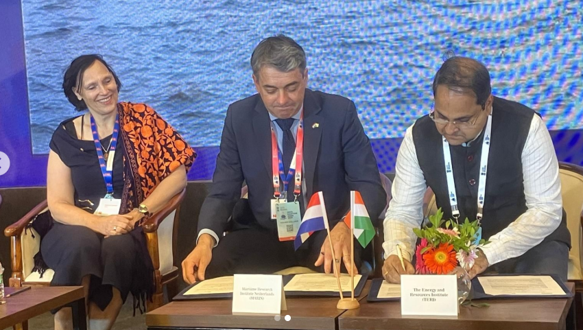 Official signing of the Memorandum of Understanding (MoU) between TERI-NCoEGPS and MARIN (Maritime Research Institute Netherlands)